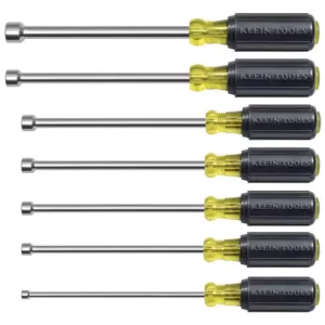 Klein Tools 7-Piece Magnetic Nut Driver Set with 6 in. Hollow Shafts- Cushion Grip Handles