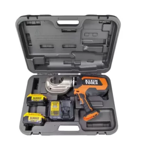 Klein Tools Battery-Operated 12-Ton Crimper with Two 4 Ah Batteries, Charger and Case