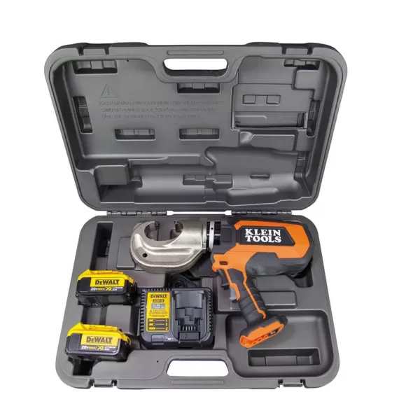 Klein Tools Battery-Operated 12-Ton Crimper with Two 4 Ah Batteries, Charger and Case