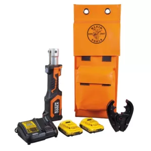 Klein Tools Battery-Operated O Plus Die Head Crimper with Two 2 Ah Batteries Charger and Bag