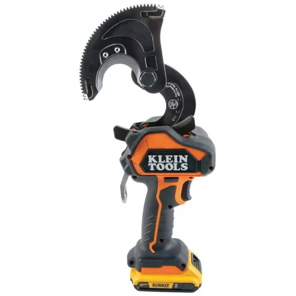 Klein Tools Battery-Operated Cu/Al Closed-Jaw Cutter with Two 2 Ah Batteries Charger and Bag