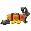 Klein Tools Battery-Operated Cu/Al Closed-Jaw Cutter with Two 2 Ah Batteries Charger and Bag