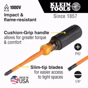 Klein Tools 2-Piece Slim-Tip Insulated Screwdriver Set