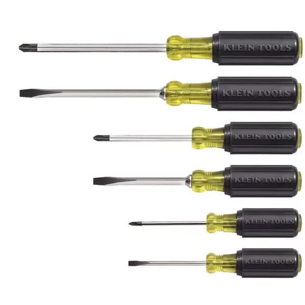 Klein Tools 6-Piece Assorted Screwdriver Set - Cushion Grip Handles