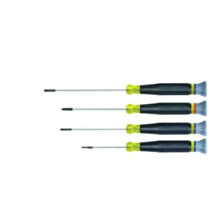 Klein Tools 4-Piece Electronics Screwdriver Set- Cushion Grip Handles