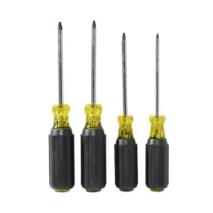 Klein Tools 4-Piece Square Recess Screwdriver Set- Cushion Grip Handles