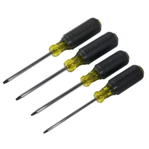 Klein Tools 4-Piece Square Recess Screwdriver Set- Cushion Grip Handles