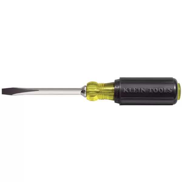 Klein Tools 1/4 in. Flat Head Screwdriver with 4 in. Square Shank- Cushion Grip Handle