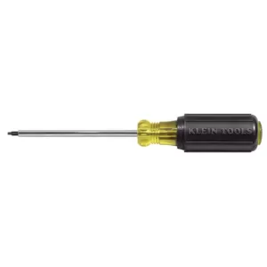 Klein Tools # 1 Square- Recess Tip Screwdriver with 4 in. Round Shank- Cushion Grip Handle