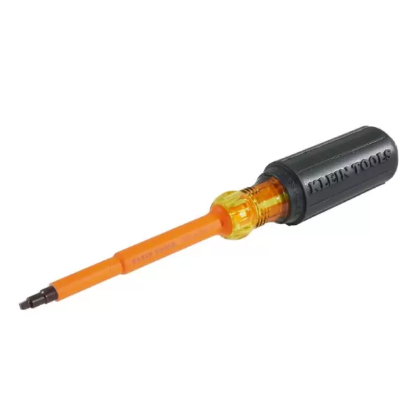 Klein Tools #2 Insulated Square-Recess Tip Screwdriver with 4 in. Round Shank and Cushion Grip Handle