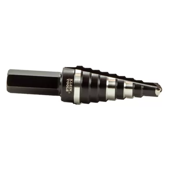 Klein Tools #3, 1/4 in. to 3/4 in. Step Drill Bit Double Fluted