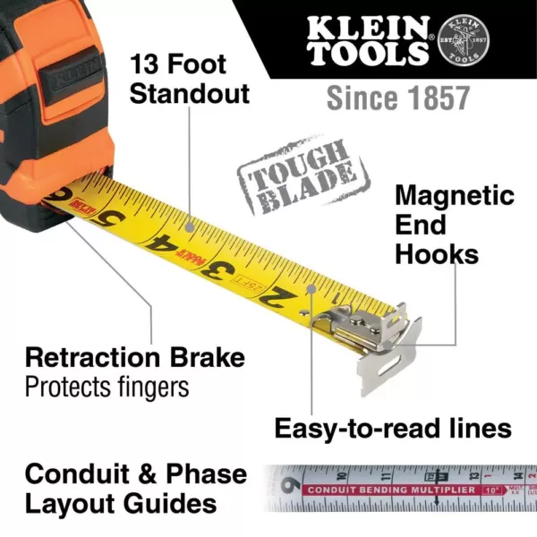 Klein Tools 25 ft. Tape Measure with Magnetic Double-Hook