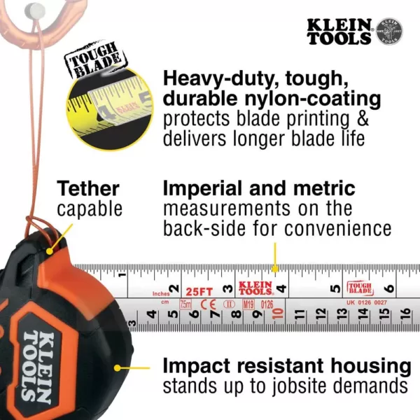 Klein Tools 7.5 m Magnetic Double-Hook Tape Measure