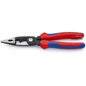 KNIPEX 8 in. 6-in-1 Electrical Installation Pliers with Dual-Component Comfort Grips and Tether Attachment