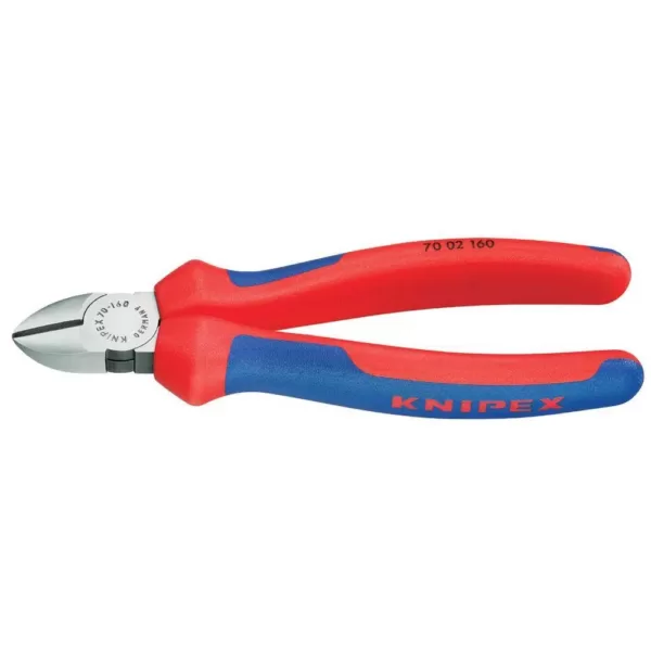 KNIPEX Heavy Duty Forged Steel 6-1/4 in. Diagonal Cutters with 62 HRC Cutting Edge and Multi-Component Comfort Grip