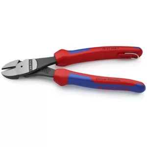 KNIPEX 8 in. Angled High Leverage Diagonal Cutting Pliers with Dual-Component Comfort Grips and Tether Attachment