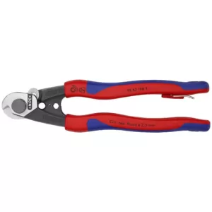 KNIPEX 7-1/2 in. Wire Rope Cutters with Dual-Comfort Grip Handles and Tether Attachment