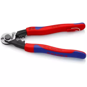 KNIPEX 7-1/2 in. Wire Rope Cutters with Dual-Comfort Grip Handles and Tether Attachment