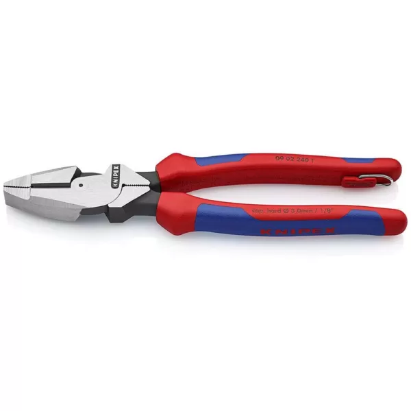 KNIPEX 9-1/2 in. High Leverage Lineman's Pliers with Dual-Component Comfort Grips and Tether Attachment