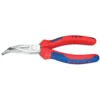 KNIPEX 6-1/4 in. Angled Long Nose Pliers with Cutter Comfort Grip and Chrome Plating