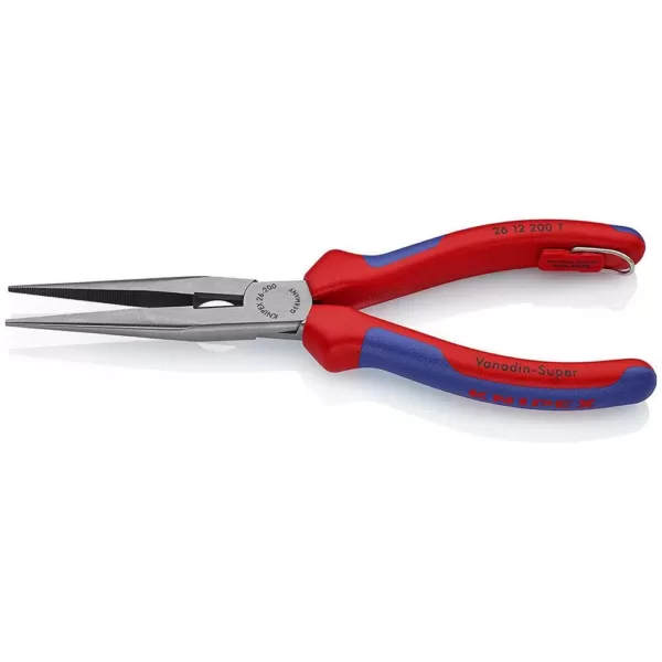 KNIPEX 8 in. Long Nose Pliers with Dual-Component Comfort Grips and Tether Attachment