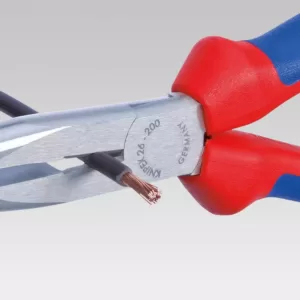 KNIPEX 8 in. Angled Long Nose Pliers with Side Cutter and Dual-Component Comfort GripsTether Attachment