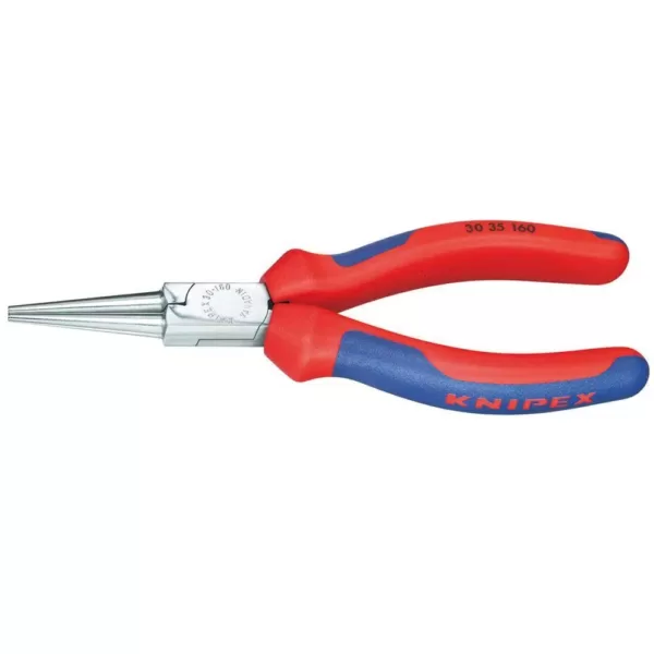 KNIPEX 6-1/4 in. Round Tips Long Nose Pliers with Comfort Grip