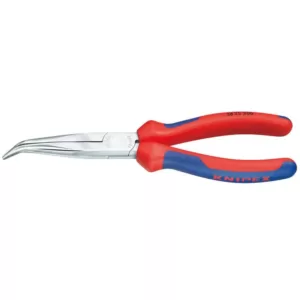 KNIPEX 8 in. Angled Long Nose Pliers without Cutter with Comfort Grip