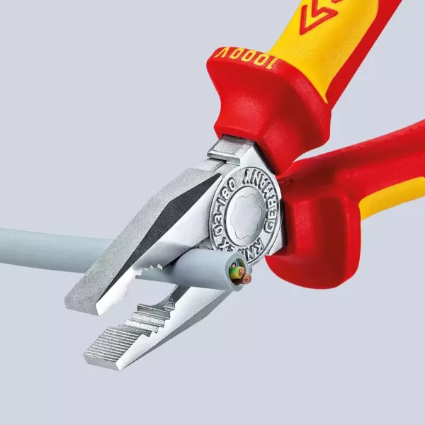 KNIPEX 7-1/4 in. Insulated Combination Pliers with Comfort Grip and Chrome Finish