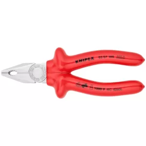 KNIPEX 7-1/4 in. Insulated Combination Pliers with Chrome Finish