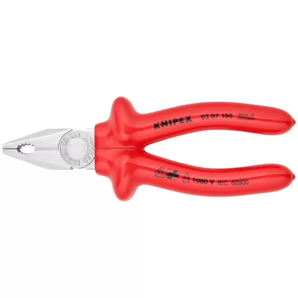 KNIPEX 7-1/4 in. Insulated Combination Pliers with Chrome Finish