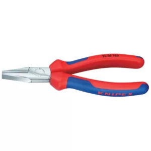 KNIPEX 6-1/4 in. Flat Nose Pliers with Comfort Grip and Chrome Finish