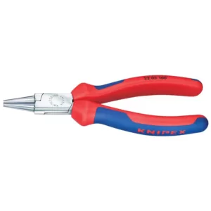 KNIPEX 6-1/4 in. Round Nose Pliers with Comfort Grip and Chrome Finish