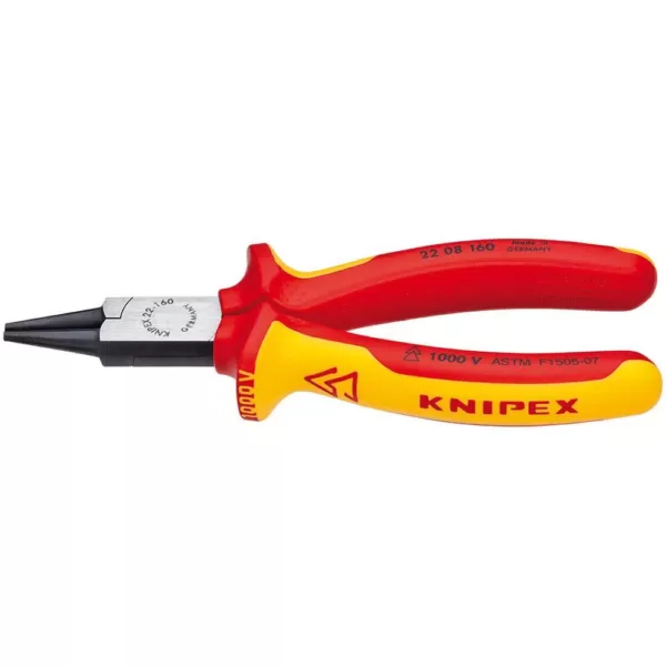 KNIPEX 7-1/4 in. 1000-Volt Insulated Round Nose Pliers