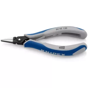 KNIPEX 5-1/4 in. Precision Electronics Gripping Pliers with Flat, Wide Jaws and Multi-Component Handles