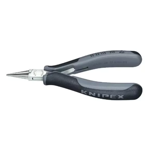 KNIPEX 4-1/2 in. Electronics Pliers-Round Tips with ESD Handles