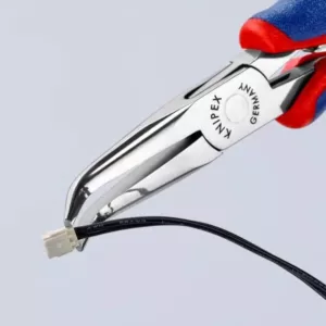 KNIPEX 5-3/4 in. Electronics Pliers-Angled Half Round Tips with Comfort Grip