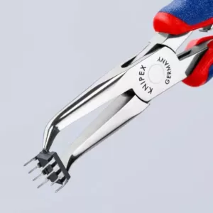 KNIPEX 5-3/4 in. Electronics Pliers-Angled Half Round Tips with Comfort Grip