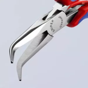 KNIPEX 5-3/4 in. Electronics Pliers-Angled Half Round Tips with Comfort Grip