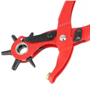 KNIPEX Heavy Duty Forged Steel Revolving Punch Pliers with Red Powder Coating