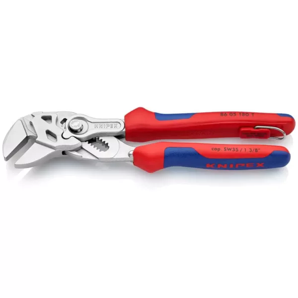 KNIPEX 7-1/4 in. Pliers Wrench with Dual-Component Comfort Grips and Tether Attachment