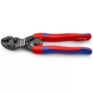 KNIPEX 8 in. Angled CoBolt Mini Bolt Cutters with Opening Spring Locking Lever Comfort Grips and Tether Attachment