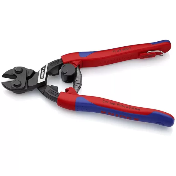 KNIPEX 8 in. High Leverage CoBolt Bolt Cutters with Notched Blade Return Spring Comfort Grip and Tether Attachment