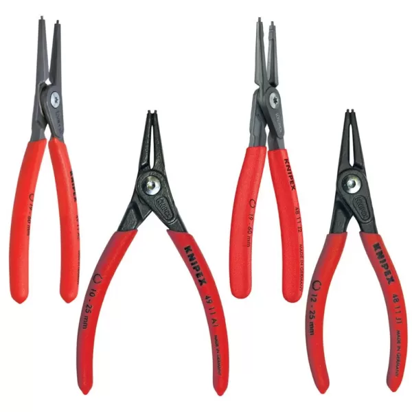 KNIPEX Precision Snap Ring Pliers Set in Tool Roll (4-Piece)