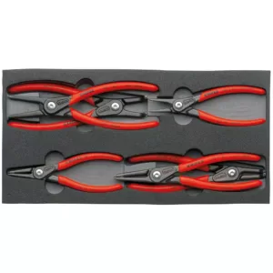 KNIPEX Snap Ring Pliers Set in Foam Tray (6-Piece)