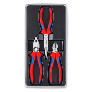 KNIPEX 3-Piece Combination Long Nose Pliers with Diagonal-Comfort Grip