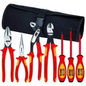 KNIPEX Pliers and Screwdriver Tool Set with Nylon Pouch (7-Piece)