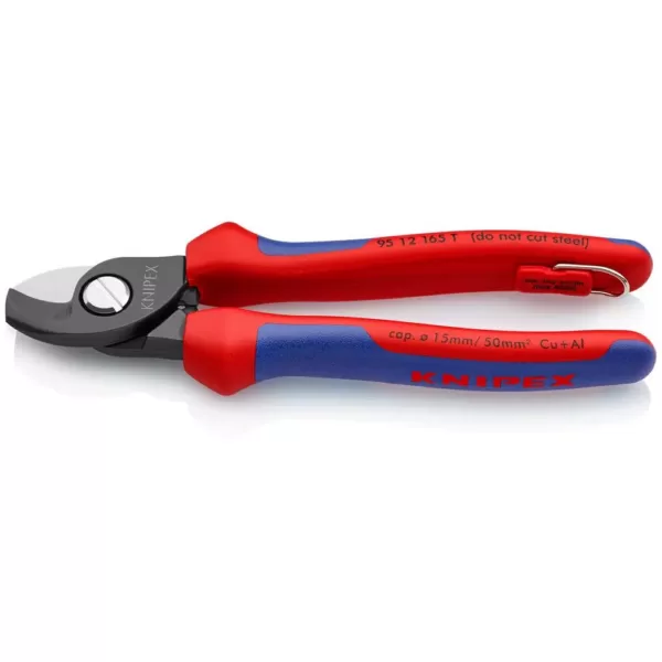 KNIPEX 6-1/4 in. Heavy Duty Cable Shears with Dual-Component Comfort Grips and Tether Attachment