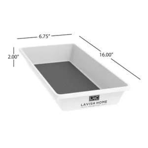 Lavish Home White Plastic Drawer Organizer Tray