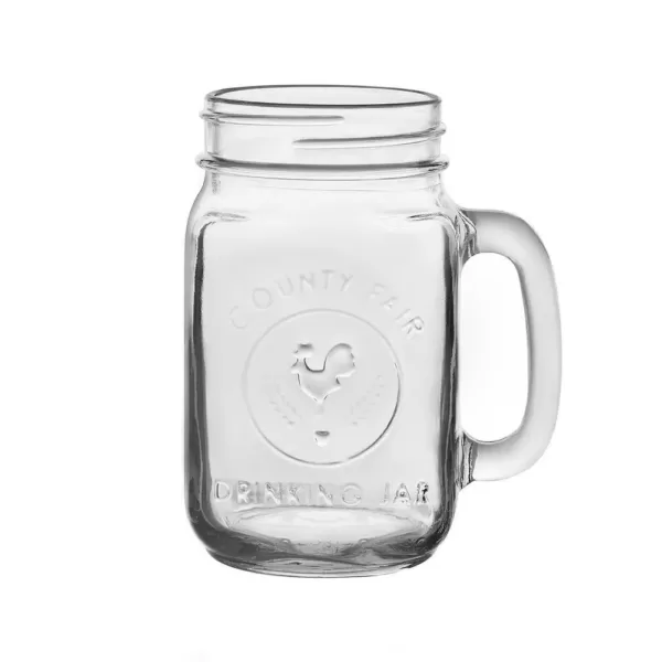 Libbey County Fair 12-Piece Clear Glass Drinking Jar Set